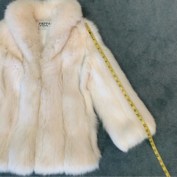 Genuine Fox Fur Open Front Collared Jacket With Pockets - Picture 9 of 14